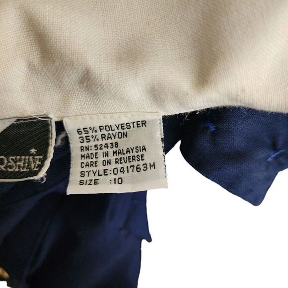 Vintage 70s Shirt Dress Womens Size M Blue Peter Pan Collar Secretary Modest - Picture 6 of 7